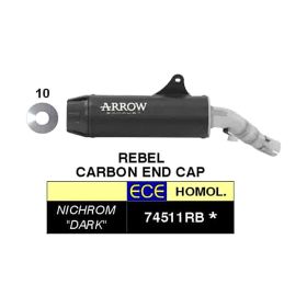 Silencieux ARROW à enfiler avec embout en carbone pour Honda CMX 1100 Rebel