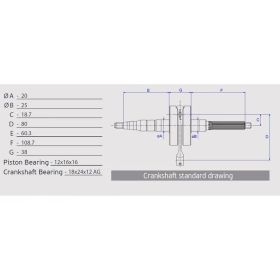 ATHENA Kurbelwellenhub 37,40 Stift 12 108,70 mm für Ay Katana LC