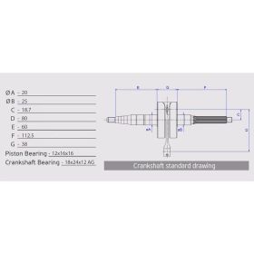 ATHENA Kurbelwellenhub 37,40 Stift 12 112,50 mm für Aprilia
