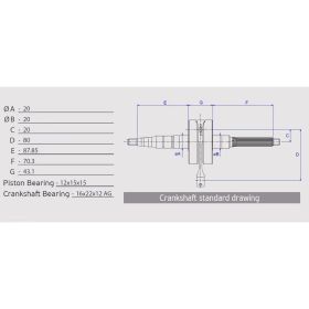ATHENA Rennkurbelwelle 40 Kurs 12 Stift 70,30 mm für Peugeot