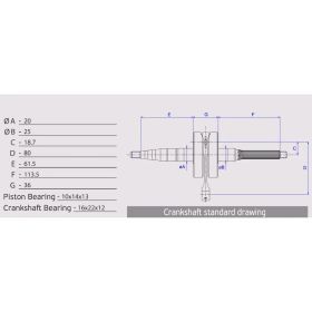 ATHENA Kurbelwelle Hub 37,40 Stift 10 113,50 mm für Aprilia Habana 50