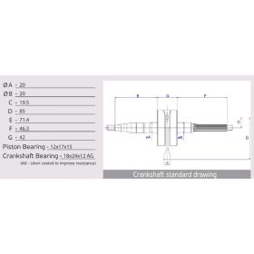 ATHENA Rennkurbelwelle Hub 39,20 Stift 12 46,30 mm