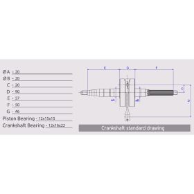 ATHENA Kurbelwelle Hub 40 Stift 12 50mm