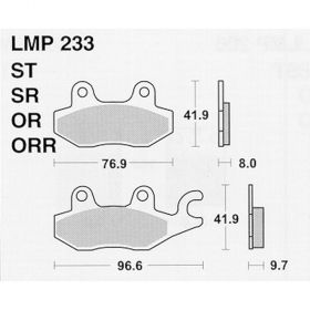 PLAQUETTES FREIN MOTO AP RACING LMP233 SR