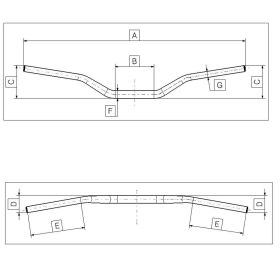 DOMINO Black Handlebar Enduro/Cross hrb D.28.6mm 810mm