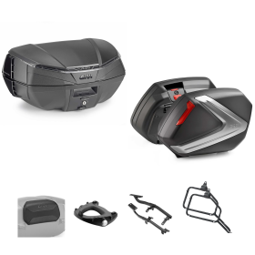 GIVI V49 AIR Top Case Kit V37 Smoked Black/Red 49/37L for SUZUKI