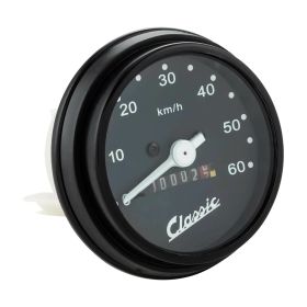 SIP Speedometer D.70mm black dial for Vespa PK50/S/SS