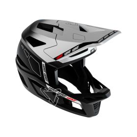 Casque de VTT LEATT Gravity 6.0 V24 Blanc/Noir Coque en Carbone