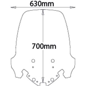 Parabrezza alto ISOTTA 550x685mm per KYMCO myroad