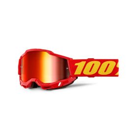 Maschera motocross 100% ACCURI 2 JUNIOR rosso lente specchio rossa