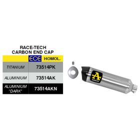 ARROW Race Tech Titan Slip-On Rennsportauspuff mit Carb Cap Collector für Yamaha TMAX 560