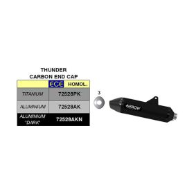 ARROW Thunder Slip-On Rennschalldämpfer Dunkel Aluminium Anschluss für Honda CRF 250 Rally