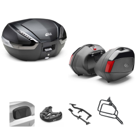 GIVI V47 TECH Top Case Kit V35 Smoked Black/Red 47/35L for SUZUKI