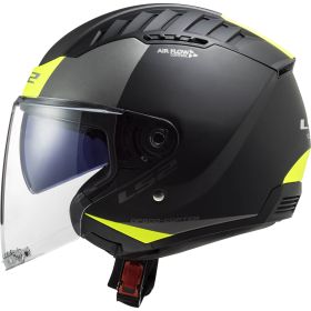 Casco Jet LS2 OF600 COPTER II Urbane Nero Opaco Giallo Hi-Viz