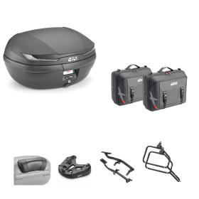 Kit GIVI bauletto ARENA TECH borsa X-LINE nero fumè 45/33L ROYAL ENFIELD SUPER METEOR