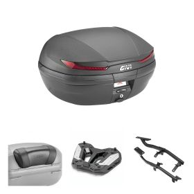 GIVI V45 ARENA Top Case Kit Schwarz Rot 45L für VOGE VALICO DSX RALLY