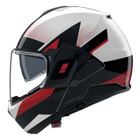 Casque modulable réversible NOLAN N120-1 Ciclone 363 blanc noir rouge