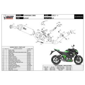 MIVV GP Slip-On Auspuff Carbon genehmigt für KAWASAKI Z 800