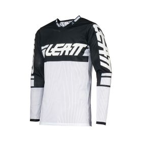 Maillot motocross LEATT Moto 4.5 X-Flow noir blanc filet élastique