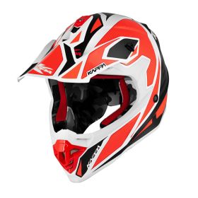 Casco Motocross KAPPA KV49 SHOCK bianco lucido nero rosso taglia M