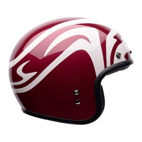 Casco jet cafe racer BELL Custom 500 Slap rosso bianco