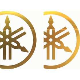 COPPIA ADESIVI ORO LOGO 3/4 14 X 9 CM