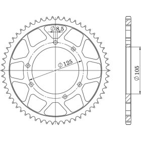 CORONA IN ACCIAIO PASSO 420 - Z 53 DENTI (DIS.47103)