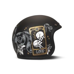 Casco Jet Cafe Racer DMD RETRO Cards Nero Grigio Opaco