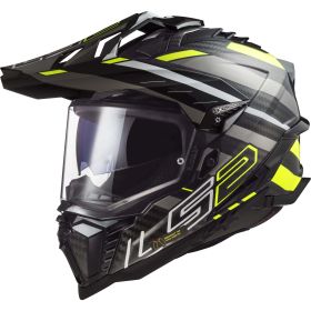 Casco Enduro Dual Road LS2 MX701 EXPLORER CARBON Edge Nero Lucido Giallo Hi-Viz