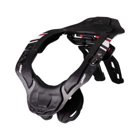 Protezione collo moto LEATT 6.5 Carbon nero bianco certificazione CE