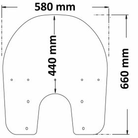 ISOTTA pare-brise haut interchangeable 660x580mm HARLEY DAVIDSON heritage springer 1340