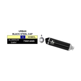 ARROW Urban Dark Aluminum Slip-On Racing Exhaust and Collector for Aprilia Scarabeo 500