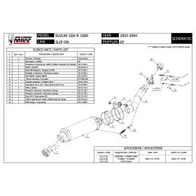 MIVV GP Carbon Genehmigte Slip-on Auspuffanlage für SUZUKI GSX-R 1000 2003-2004