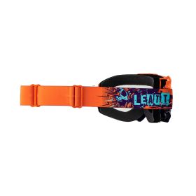 Masque cross LEATT Velocity 4.5 orange bleu lentille transparente 83%