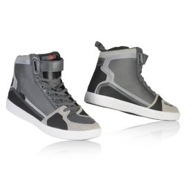 Chaussures de moto ACERBIS grises avec inserts réfléchissants