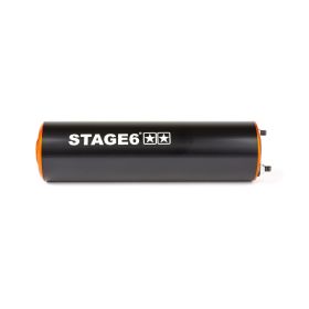 Silencieux STAGE6 50-80CC noir/orange droit