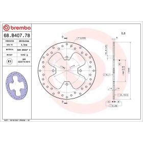 BREMBO Festbremscheibe 68B40778 Gold-Serie Edelstahl D.240 Dicke 5mm 4 Löcher