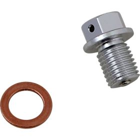 Vis de vidange d'huile magnétique argenté Moose Racing pour Honda CR 125 250