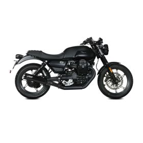 MIVV Ghibli Black Slip-on Dual Muffler for MOTO GUZZI V7 Stone