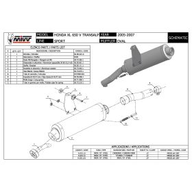 MIVV Oval Slip-on Exhaust approved in stainless steel for HONDA XLV 650 Transalp