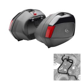 Kit valigie laterali GIVI V35 nero rosso per KAWASAKI Versys 650