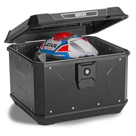 Givi Monolock ALP44 Alpina Boîte de Transport en Aluminium Noir de 44 Litres avec Plaque