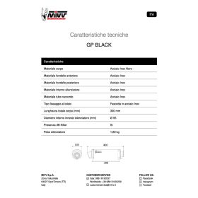 MIVV GP Low Noir Silencieux Slip-On pour TRIUMPH SPEED TRIPLE 1050 R/S/RS