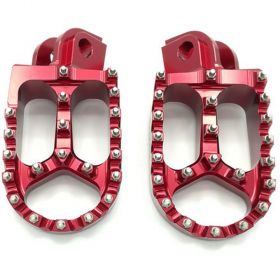 COUPLE ALUMINIUM FOOTPEGS BCR OFF ROAD BETA MOTOR RED ANODIZED