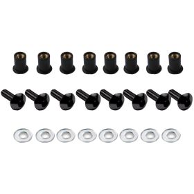 SET DE 8 VIS PARE-BRISE ANODISÉ NOIR BCR HONDA CRF 1000 AFRICA TWIN 2016-2017