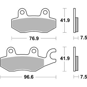 Paire de plaquettes de frein SBS composé fritté 955RST pour KAWASAKI Z ABS 400