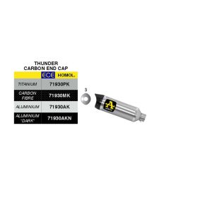 ARROW Thunder Titanium Slip-On Racing Muffler Carbide End Cap Collector for Yamaha MT-07