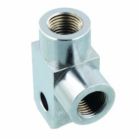 Sdoppiatore tubo freno 2 vie 90 gradi foro TYP812 M10x1 cromato
