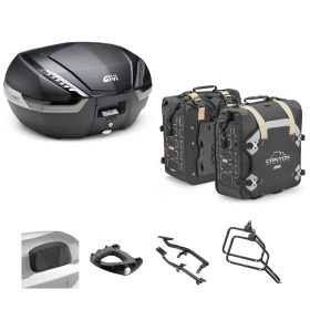 Kit GIVI bauletto V47 TECH borsa CANYON carbon/fumè 47/35L per BMW