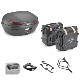 Kit GIVI bauletto ARENA borsa CANYON nero rosso 45/25L per HONDA XL TRANSALP